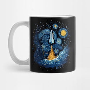 Starry Night Rocket Launch Space Gifts Science Gifts Space Mug